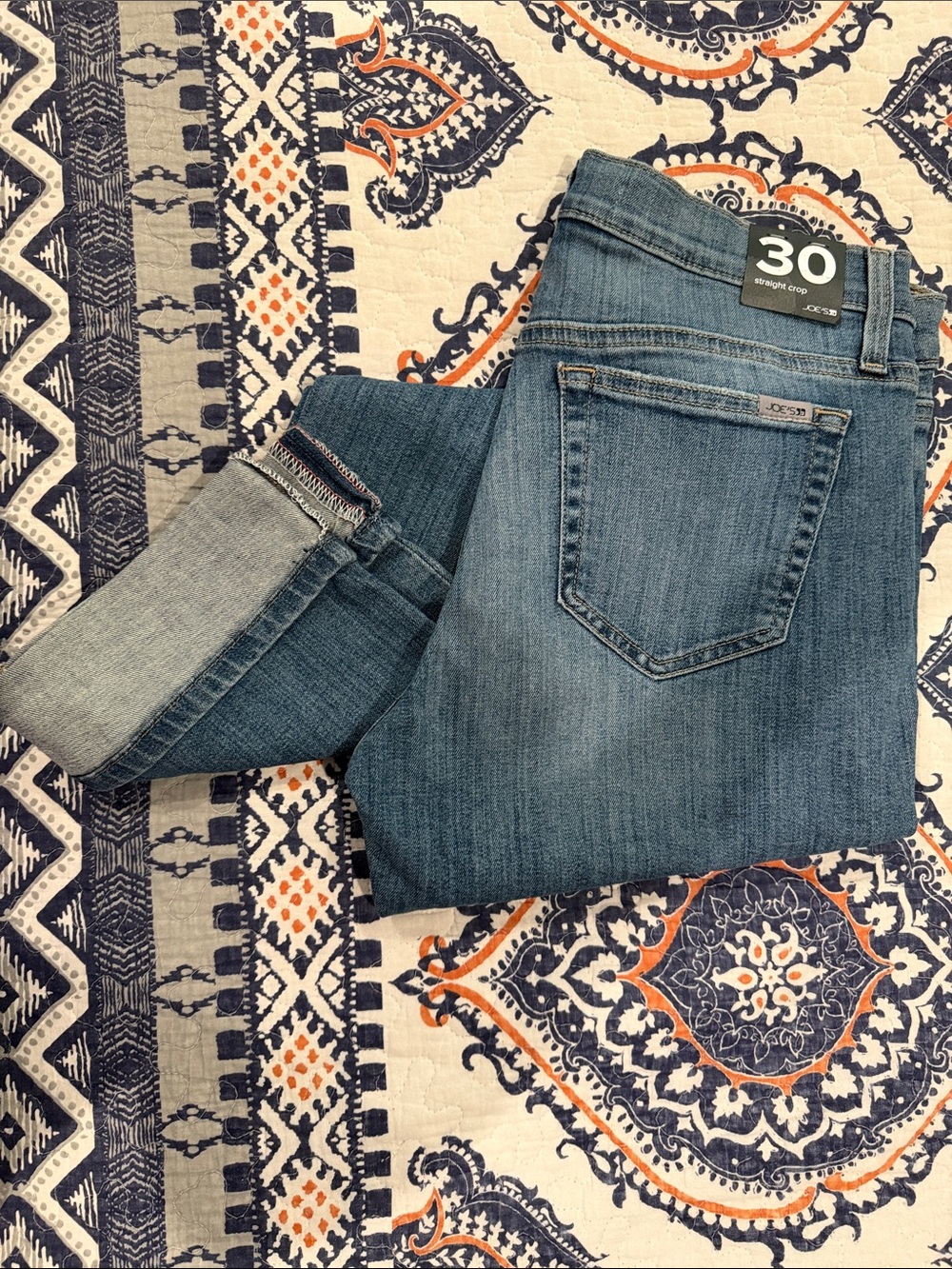 Joe's Jeans Medium Blue Straight Crop Ankle Jeans